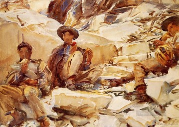Trabajadores de Carrara John Singer Sargent Pinturas al óleo